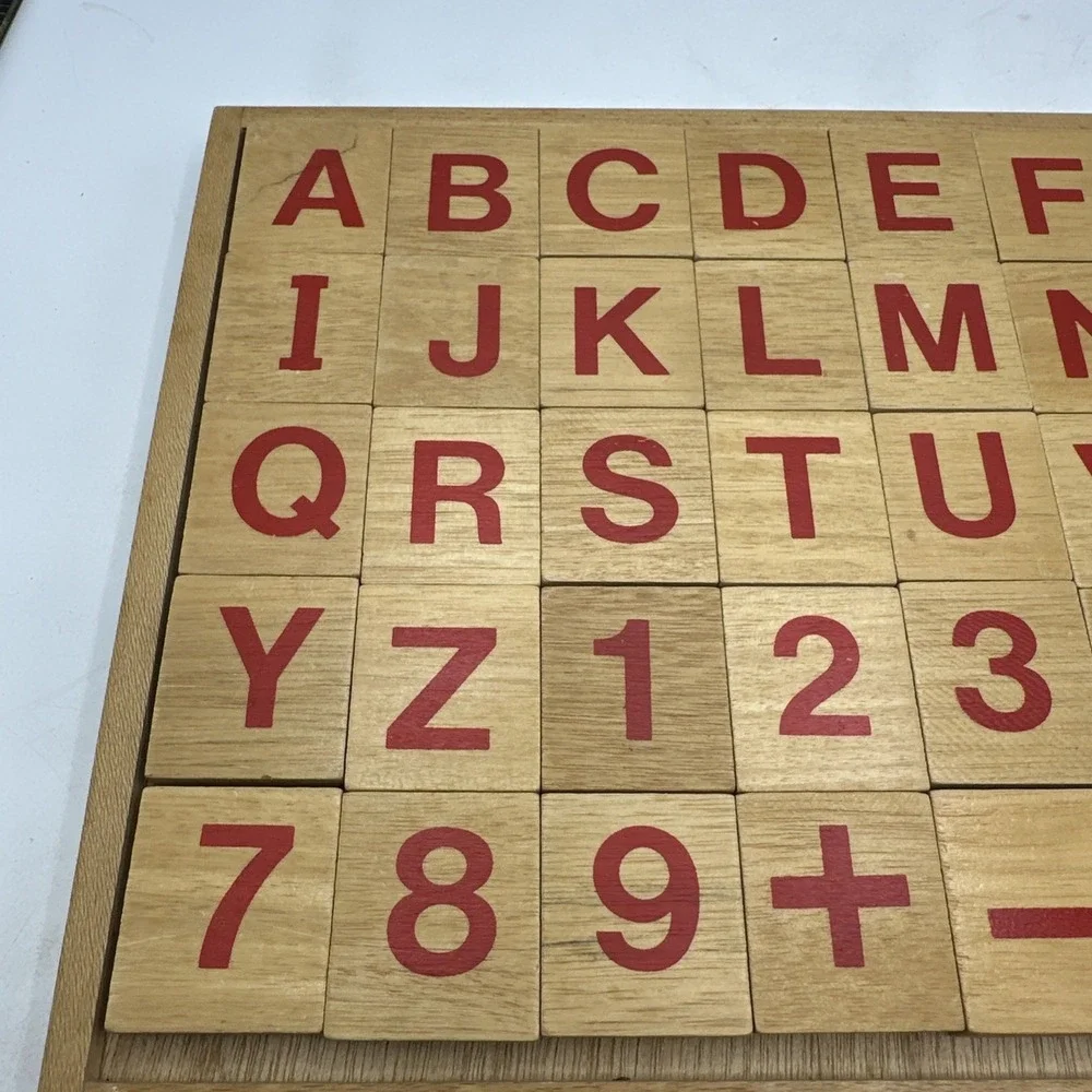 Wooden Alphabet  And Number Tiles 1 1/2